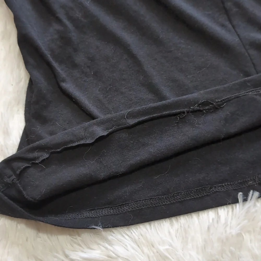 Y2K Vintage Lip Service Black Lace Up Back Split Flutter Sleeve Top 0X